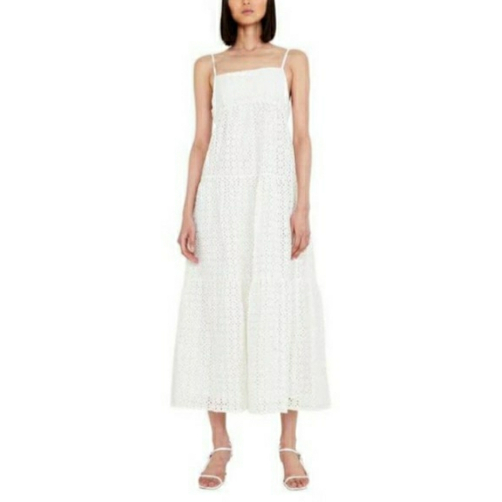 Bardot Broderie Flowy maxi sundress in ivory